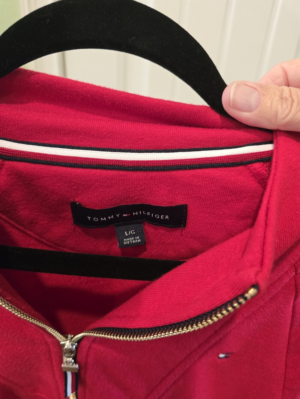 Tommy Hilfiger Red Quarter-Zip Pullover & Embossed Logo Tee Set - Picture 3 of 5